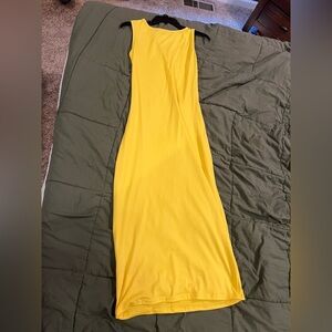 Vibrant Yellow Sleeveless Maxi Dress